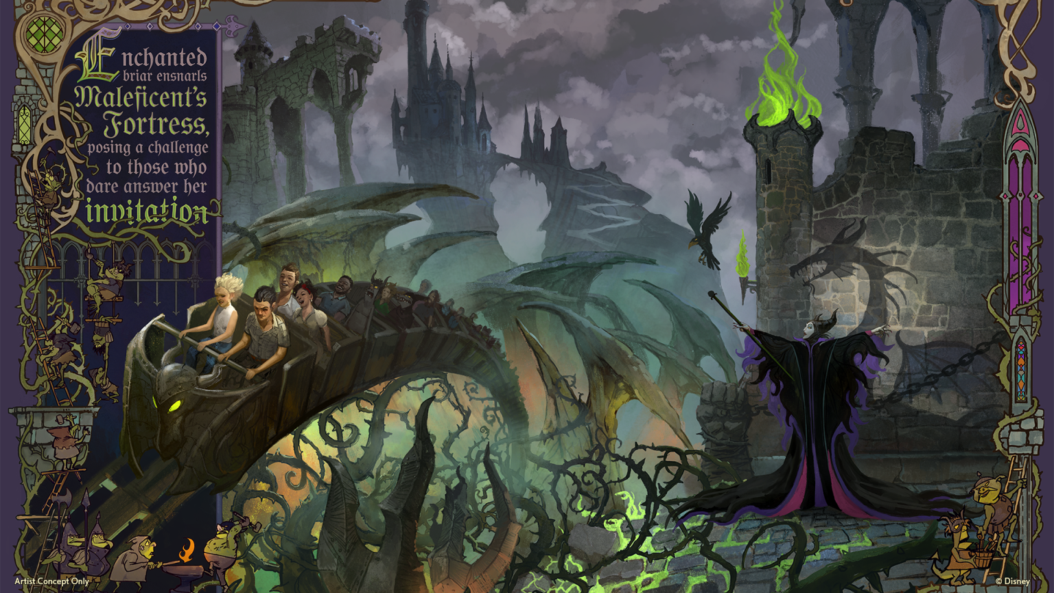 Villains Land concept art at Magic Kingdom, Walt Disney World