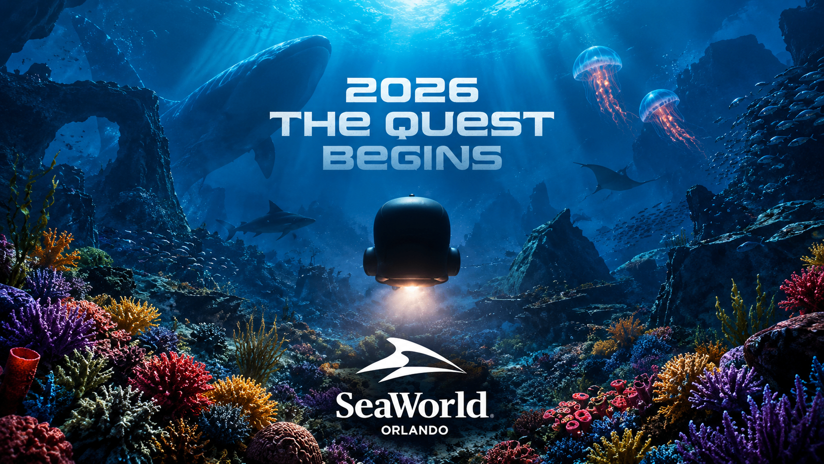 SEAQuest Legends of the Deep underwater attraction at SeaWorld Orlando